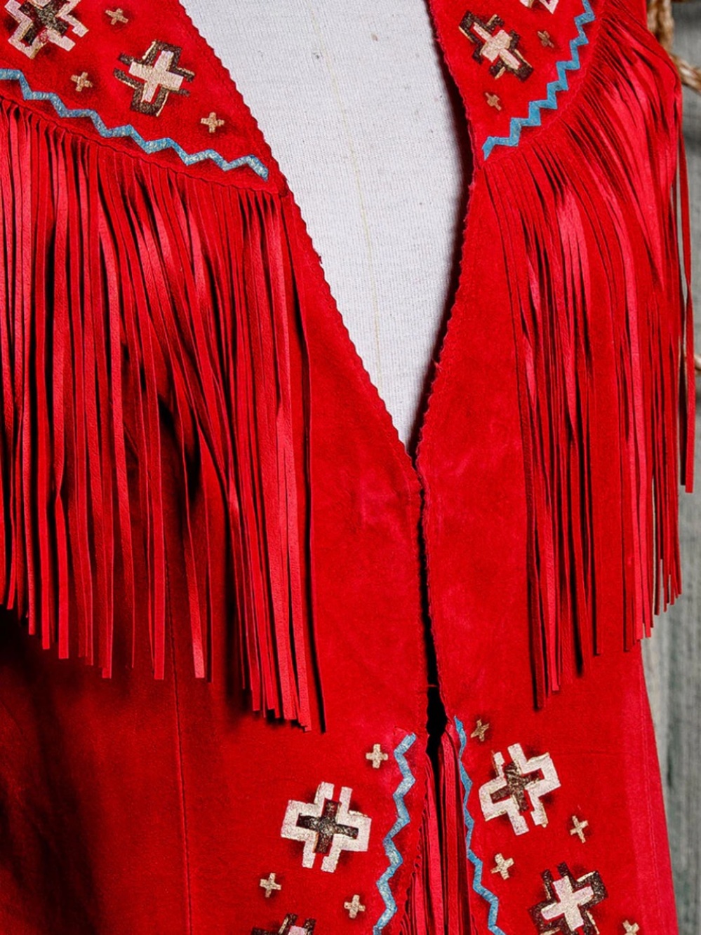 Patricia Wolf Suede Cody Vest-Four Winds Paint - Picture 4 of 8
